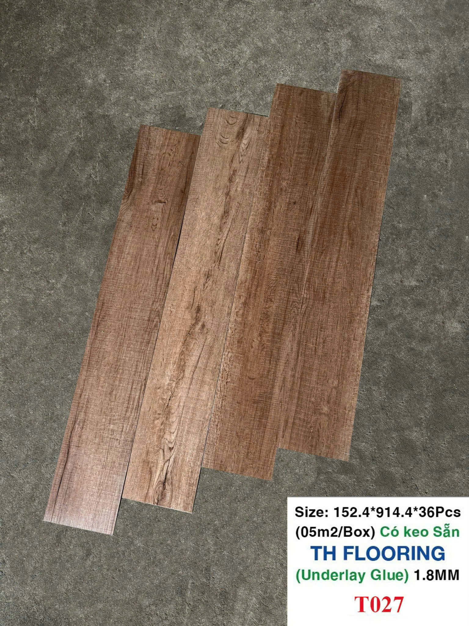Sàn Nhựa Giả Gỗ Keo Sẵn TH FLooring T027