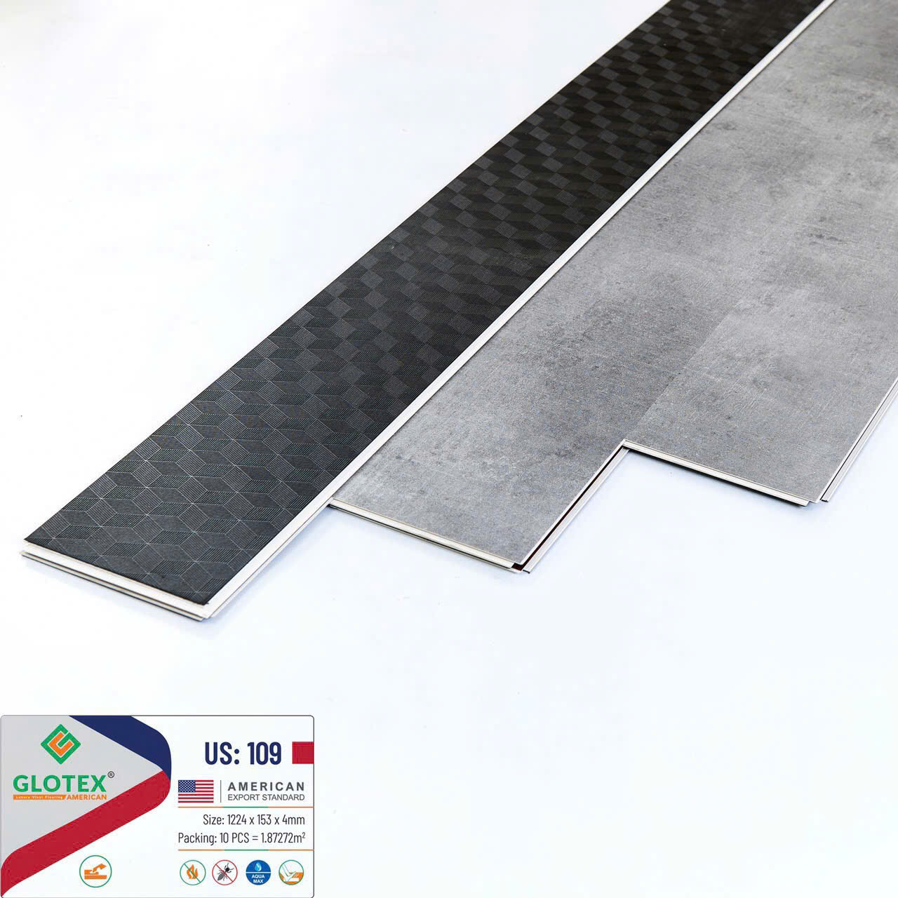 Sàn Nhựa Hèm Khóa 4MM+1MM đế Glotex-109
