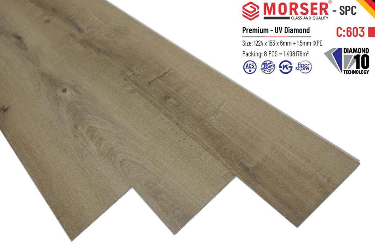 Sàn Nhựa Hèm Khóa Giả Gỗ 6MM MORSER-603