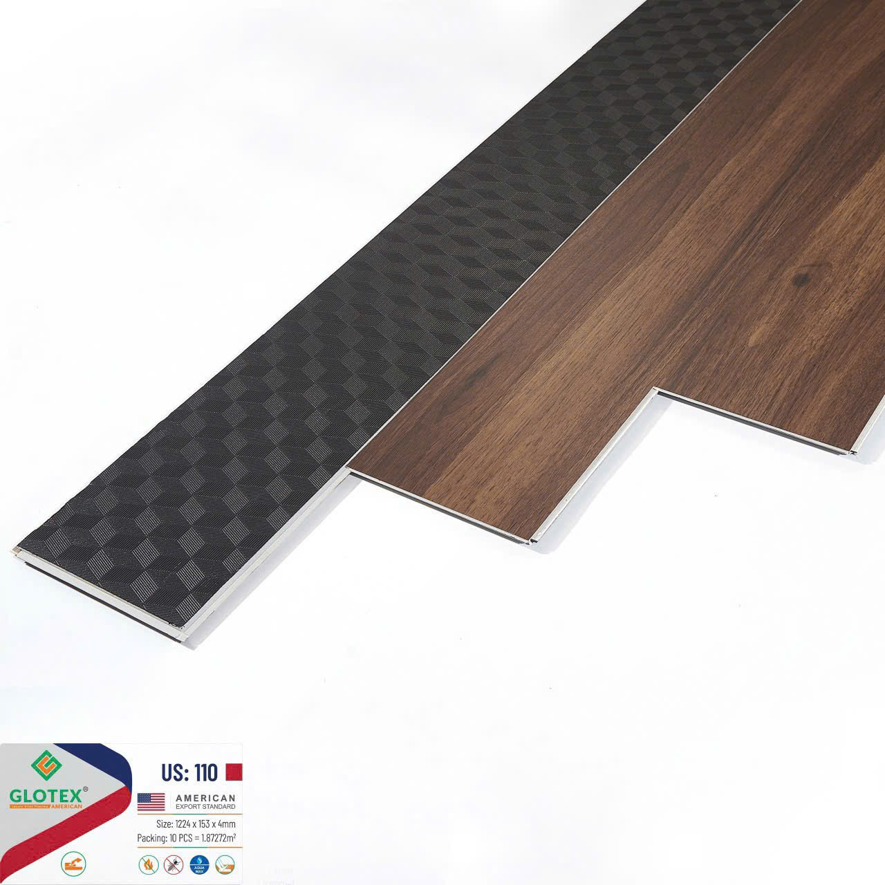 Sàn Nhựa Hèm Khóa 4MM+1MM đế Glotex-110