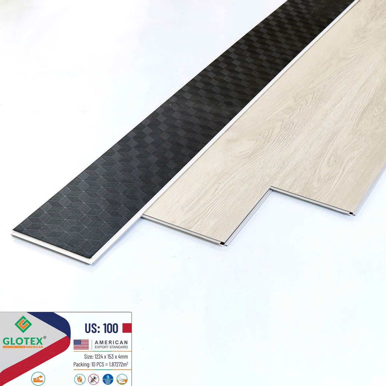 Sàn Nhựa Hèm Khóa 4MM+1MM đế Glotex-100