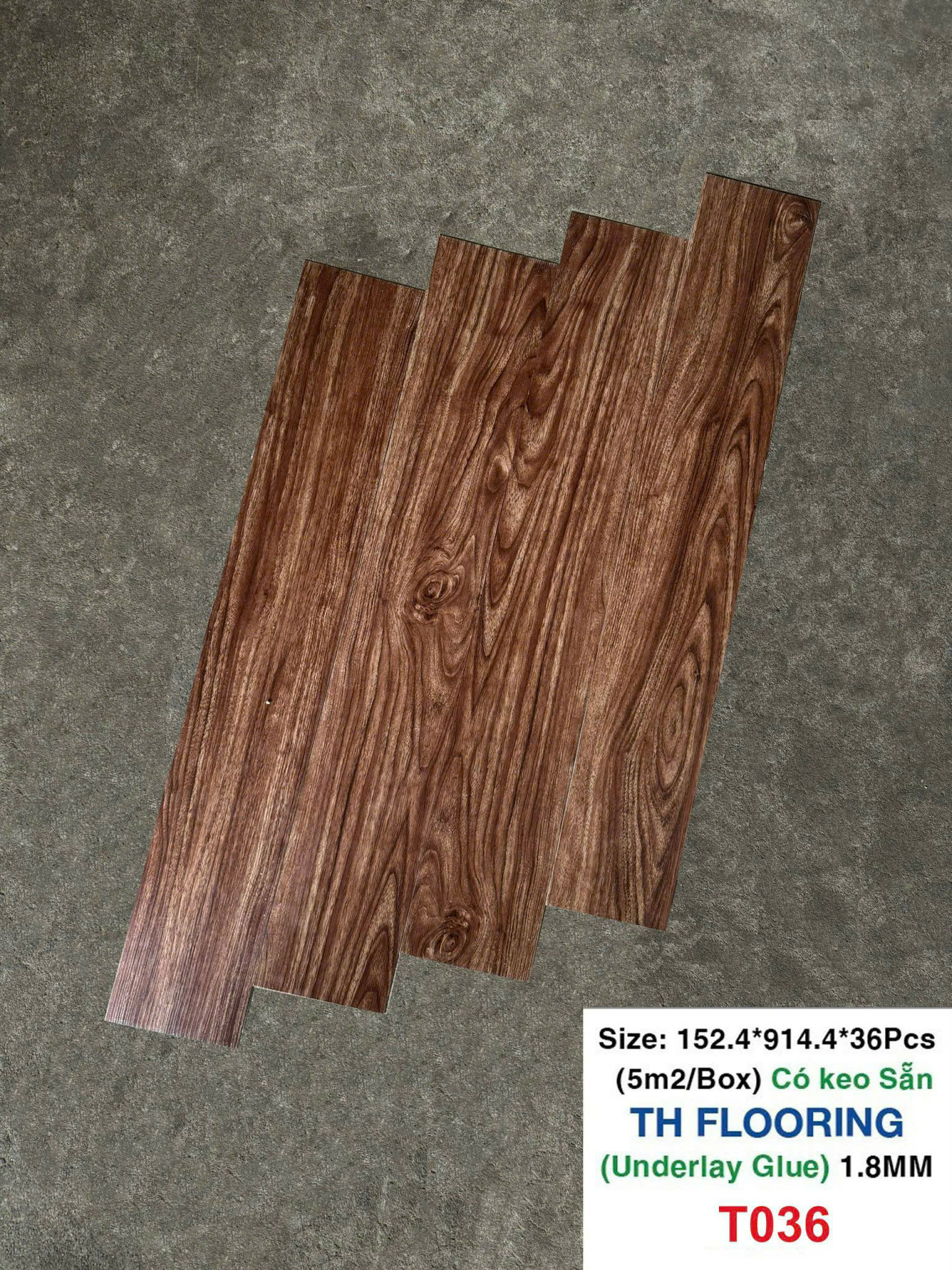 Sàn Nhựa Giả Gỗ Keo Sẵn TH FLooring T036