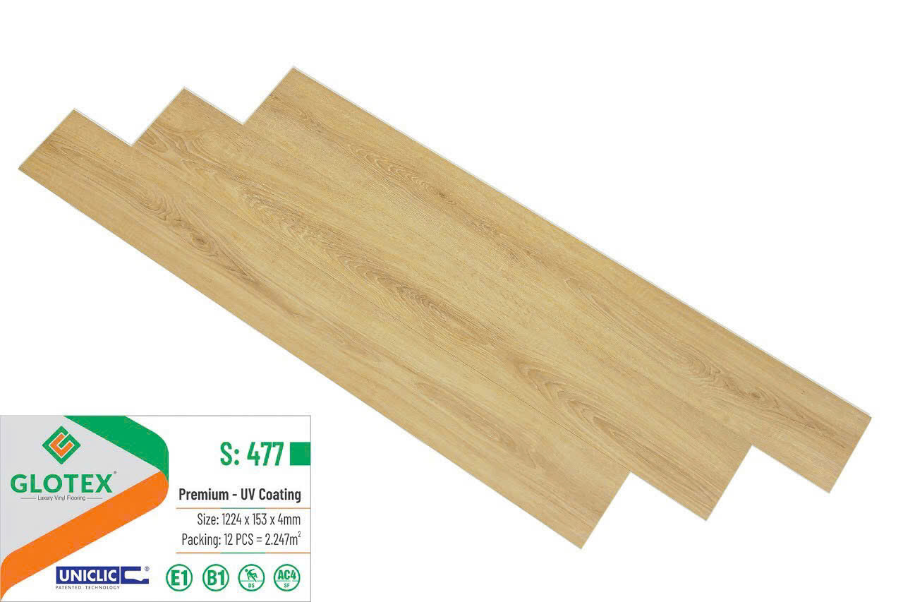 Sàn Nhựa Hèm Khóa Giả Gỗ 4MM Glotex-477