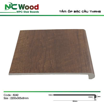 Mặt Bậc Cầu Thang Nhựa Giả Gỗ NCWood 8242