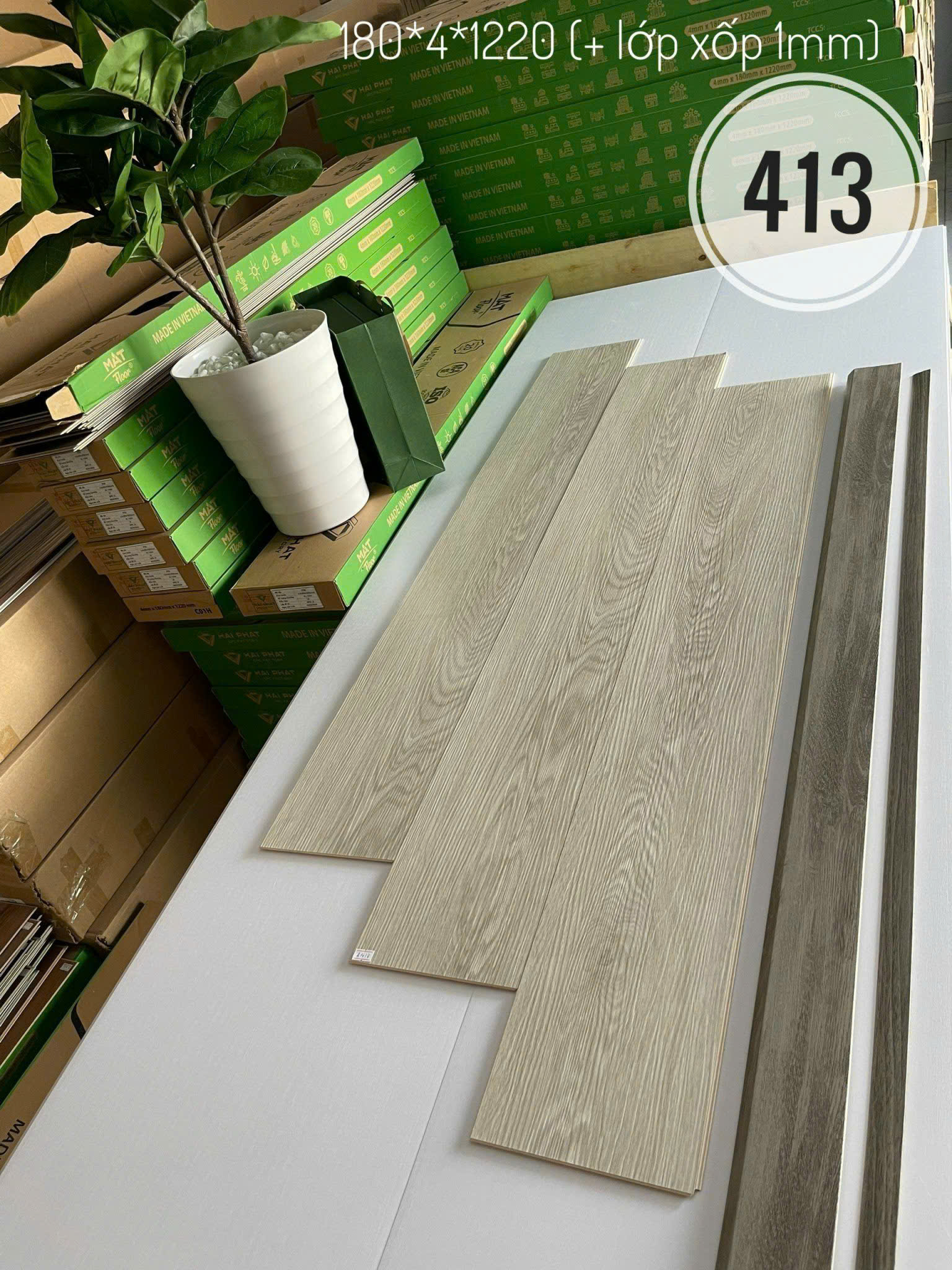Sàn Nhựa Hèm Khóa Giả Gỗ SPC 4MM MAT Floor-413