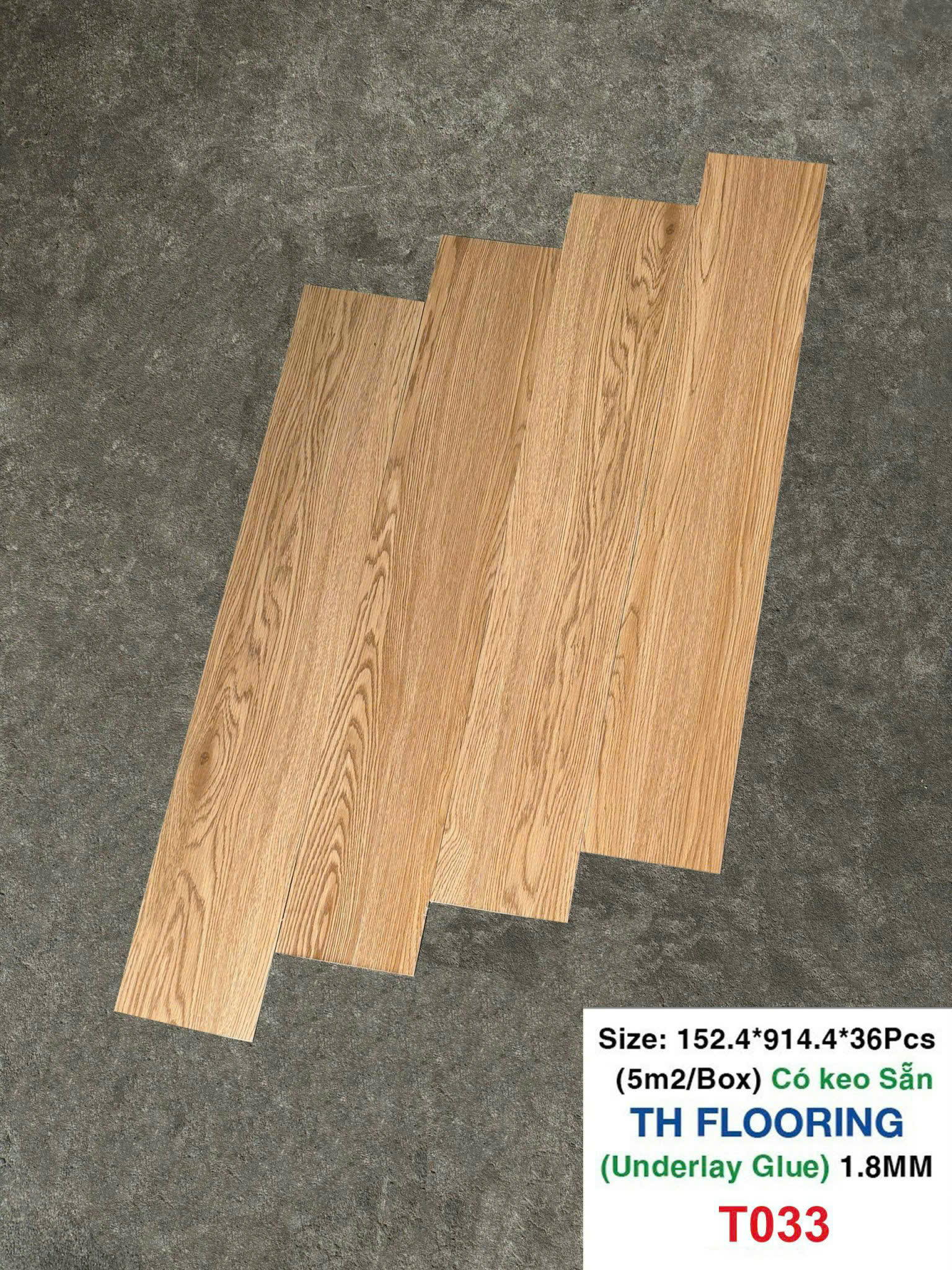Sàn Nhựa Giả Gỗ Keo Sẵn TH FLooring T033