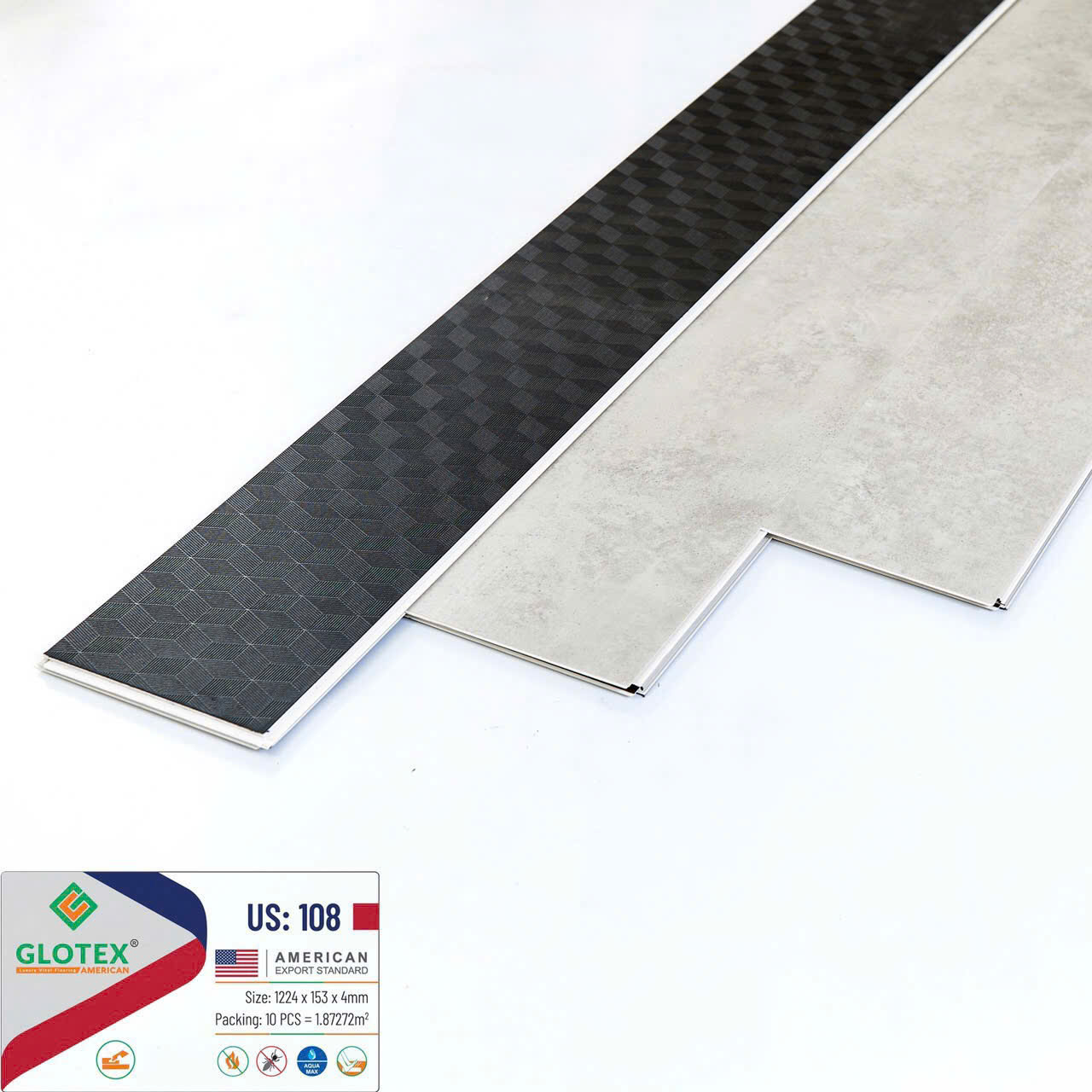 Sàn Nhựa Hèm Khóa 4MM+1MM đế Glotex-108