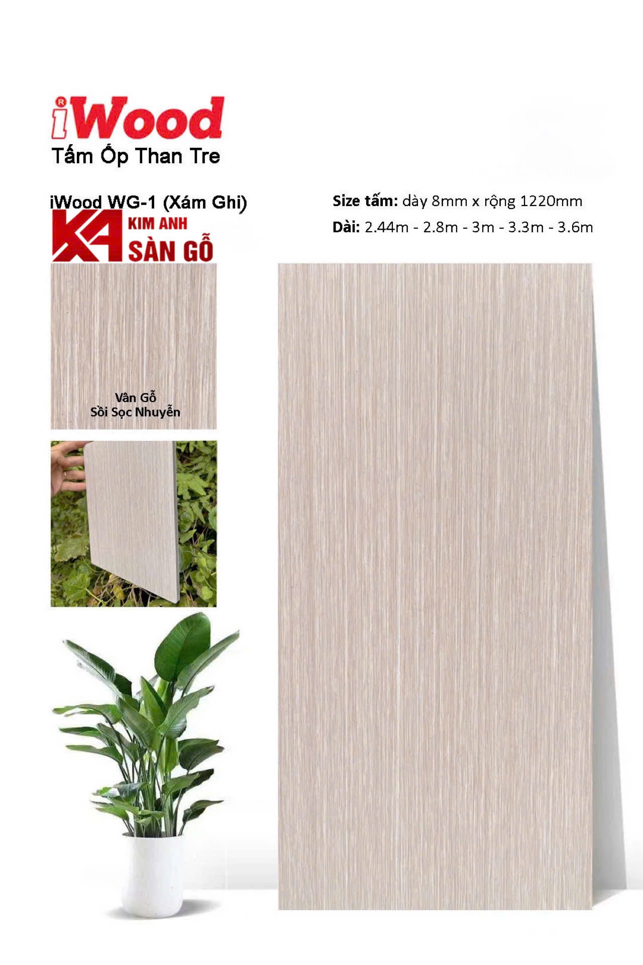 Tấm Ốp Than Tre iWood WG-1