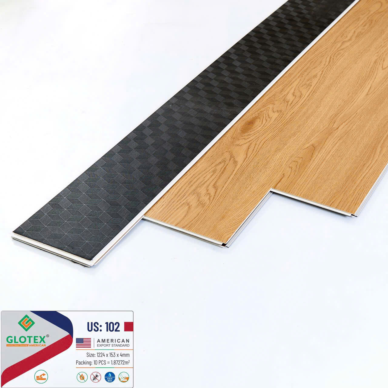 Sàn Nhựa Hèm Khóa 4MM+1MM đế Glotex-102