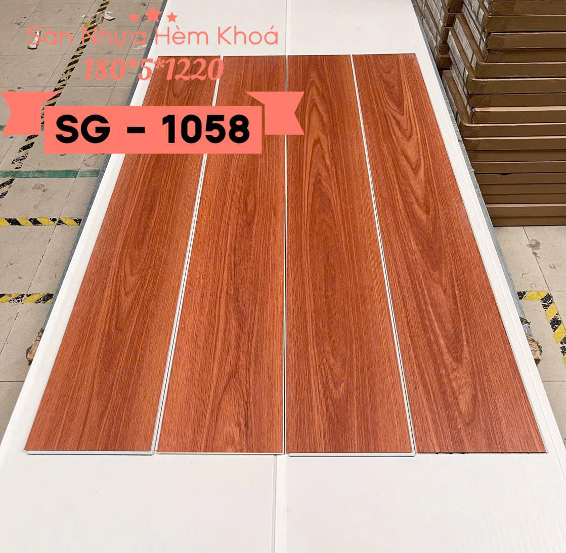Sàn Nhựa Hèm Khóa Giả Gỗ 4MM+1MM XPE SG-1058