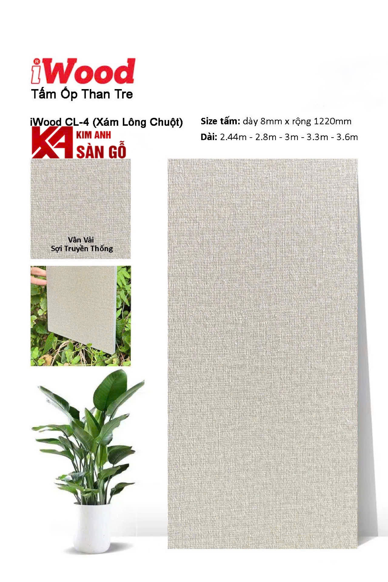 Tấm Ốp Than Tre iWood CL-4