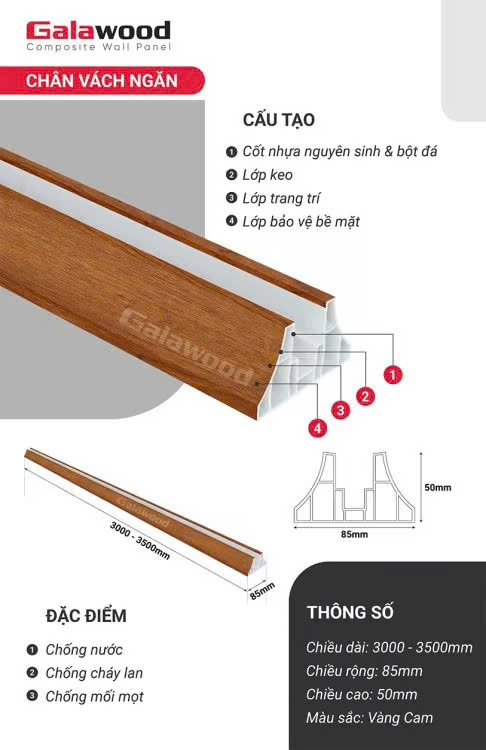 Chân Đế Vách Ngăn Nhựa Galawood CVN-906X3M