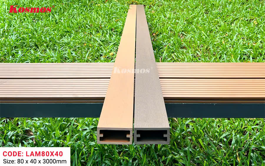 Thanh Lam Gỗ Nhựa Kosmos 80*40mm Coffee