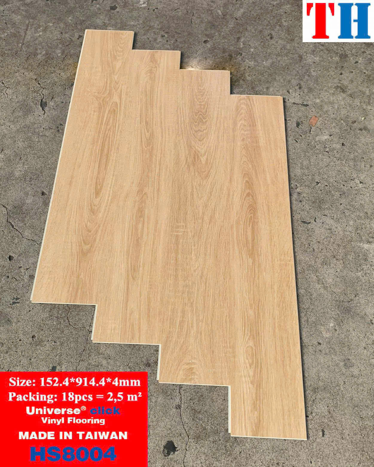 Sàn Nhựa Hèm Khóa Giả Gỗ SPC 4MM TH-8004
