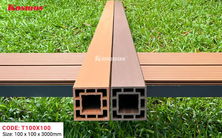 Thanh Lam Trụ Gỗ Nhựa Kosmos 100*100mm Wood