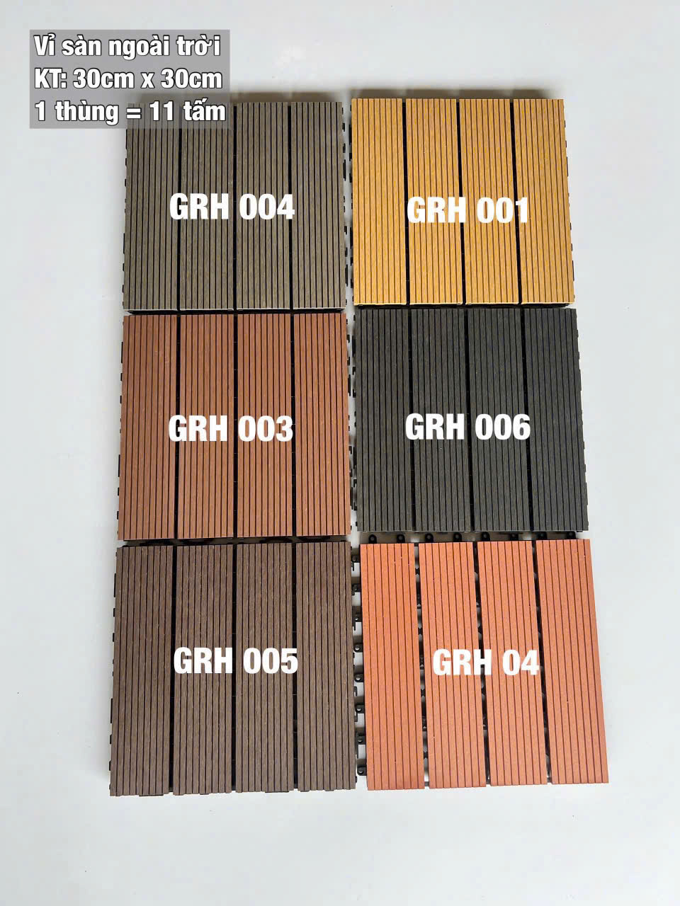 Vỉ Gỗ Nhựa Ngoài Trời GRH-06