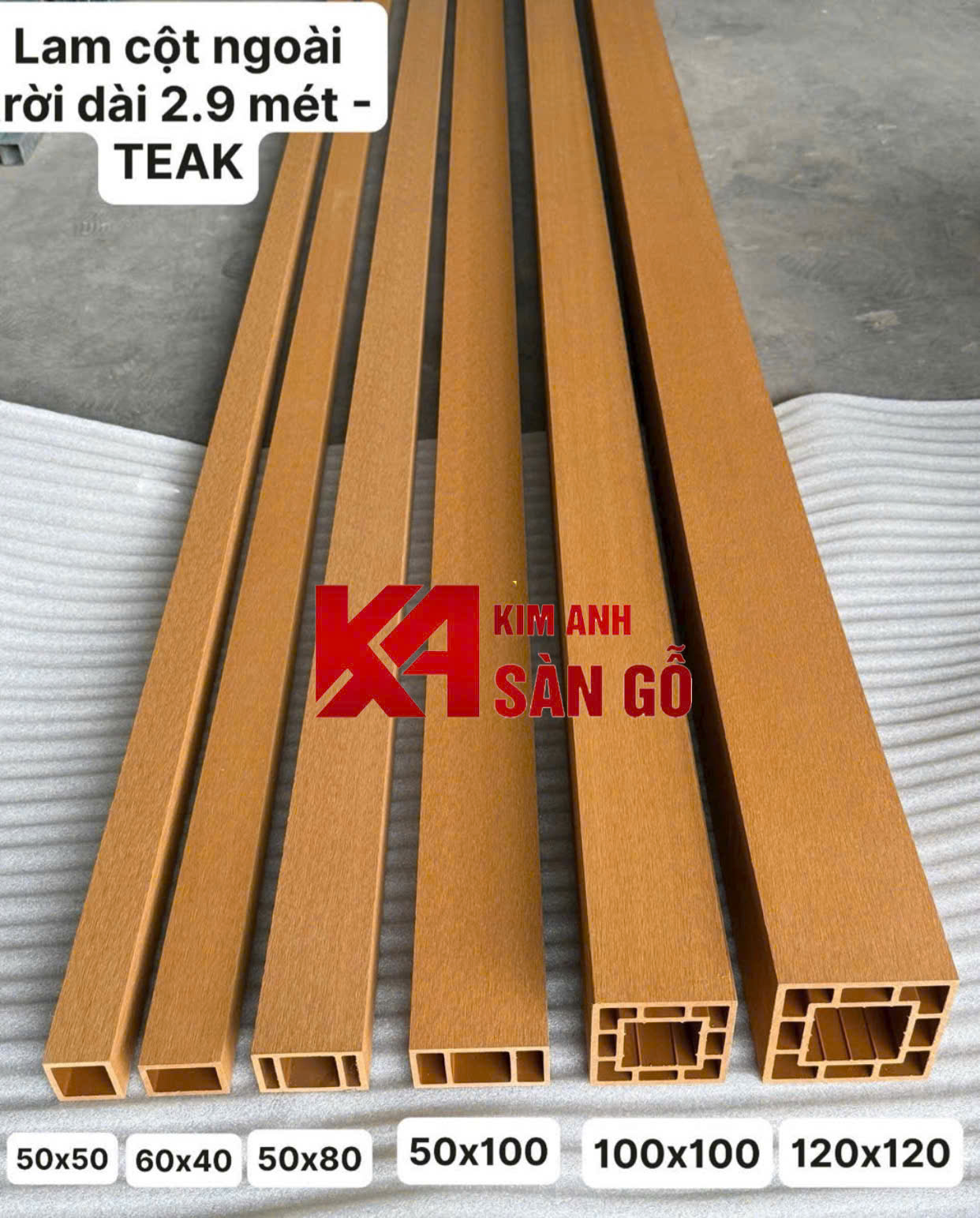 Thanh Lam Trụ Gỗ Nhựa Ngoài Trời 100*100mm