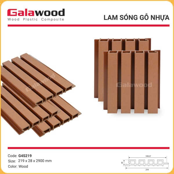 Tấm Ốp Lam 4 Sóng Galawood G4S219-Wood
