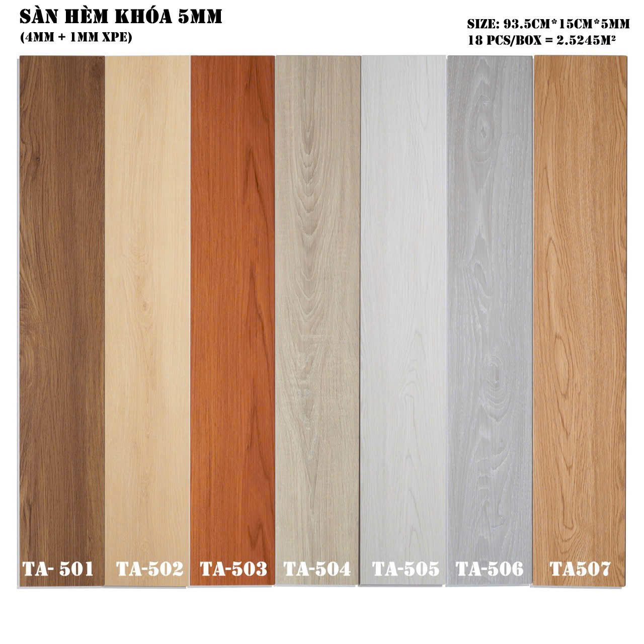 Sàn Nhựa Hèm Khóa Giả Gỗ 4MM+1MM XPE TA-507