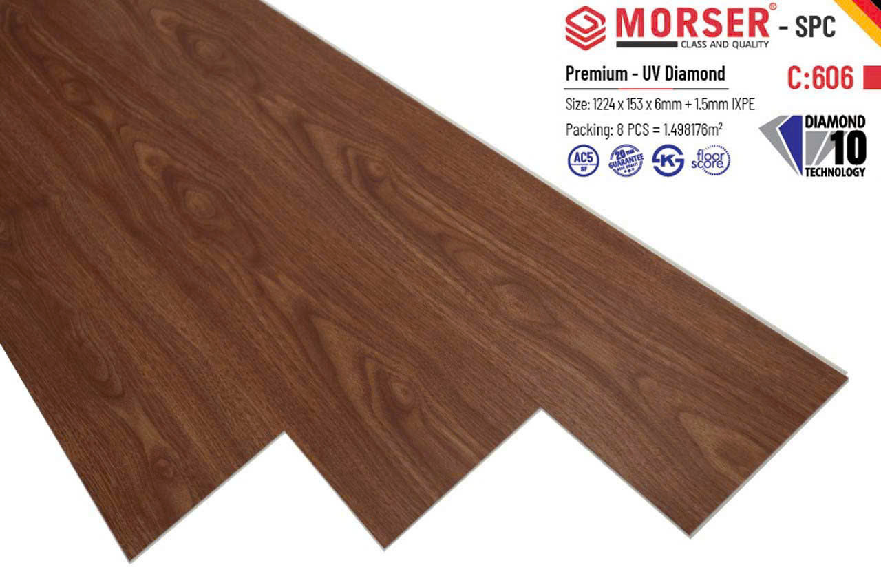 Sàn Nhựa Hèm Khóa Giả Gỗ 6MM MORSER-606