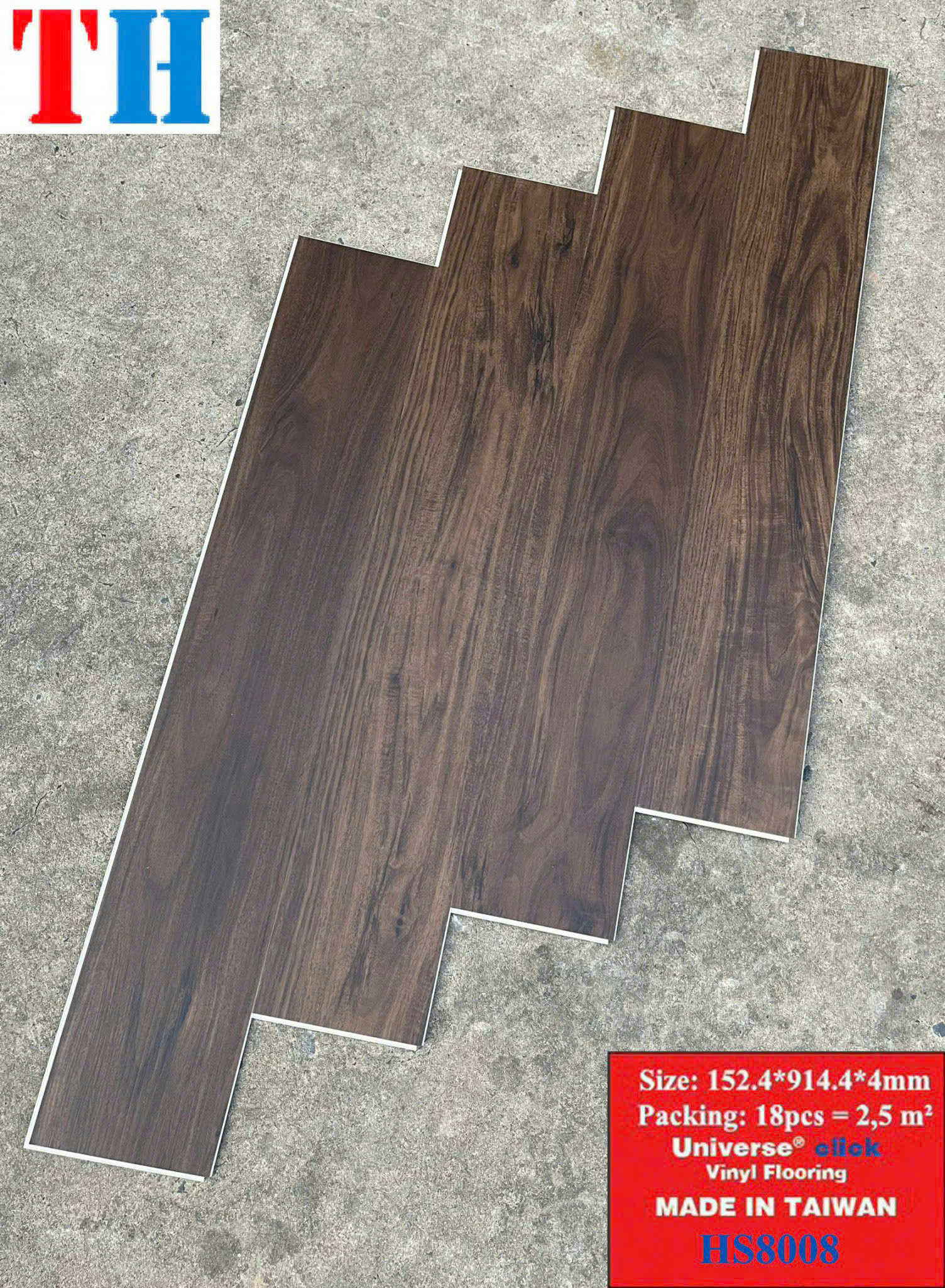 Sàn Nhựa Hèm Khóa Giả Gỗ SPC 4MM TH-8008