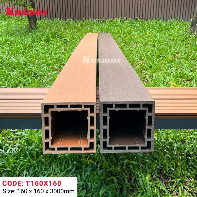Thanh Lam Trụ Gỗ Nhựa Kosmos 160*160mm Coffee