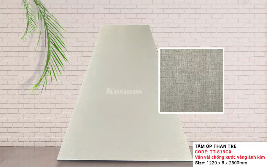 Tấm Ốp Than Tre Kosmos Vân Vải Ánh Kim TT-819