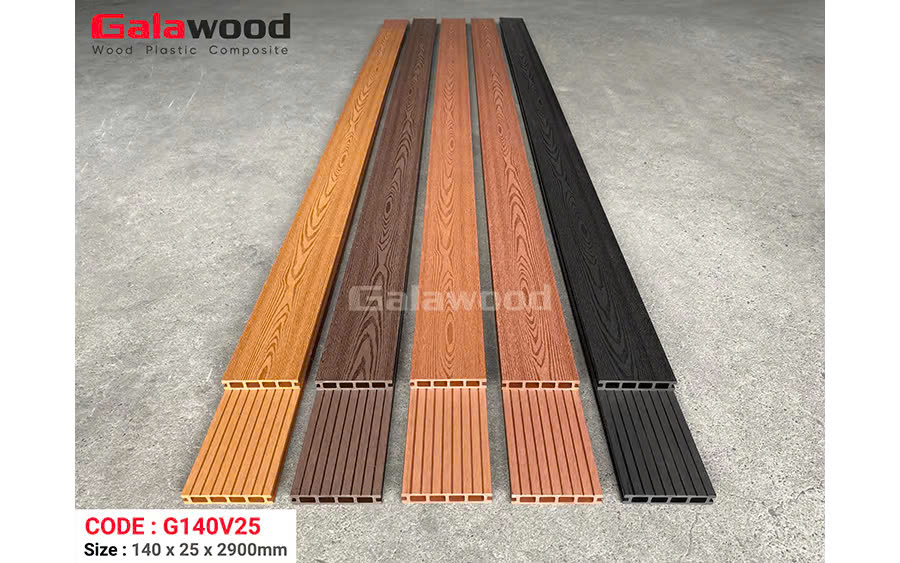 Sàn Gỗ Nhựa Lỗ Vuông 2D Galawood Coffee