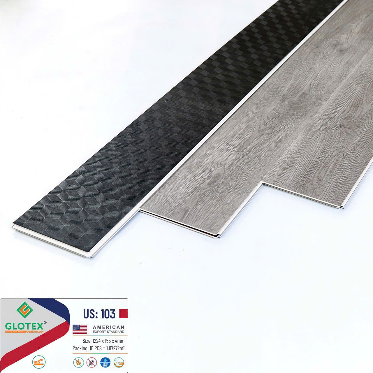 Sàn Nhựa Hèm Khóa 4MM+1MM đế Glotex-103