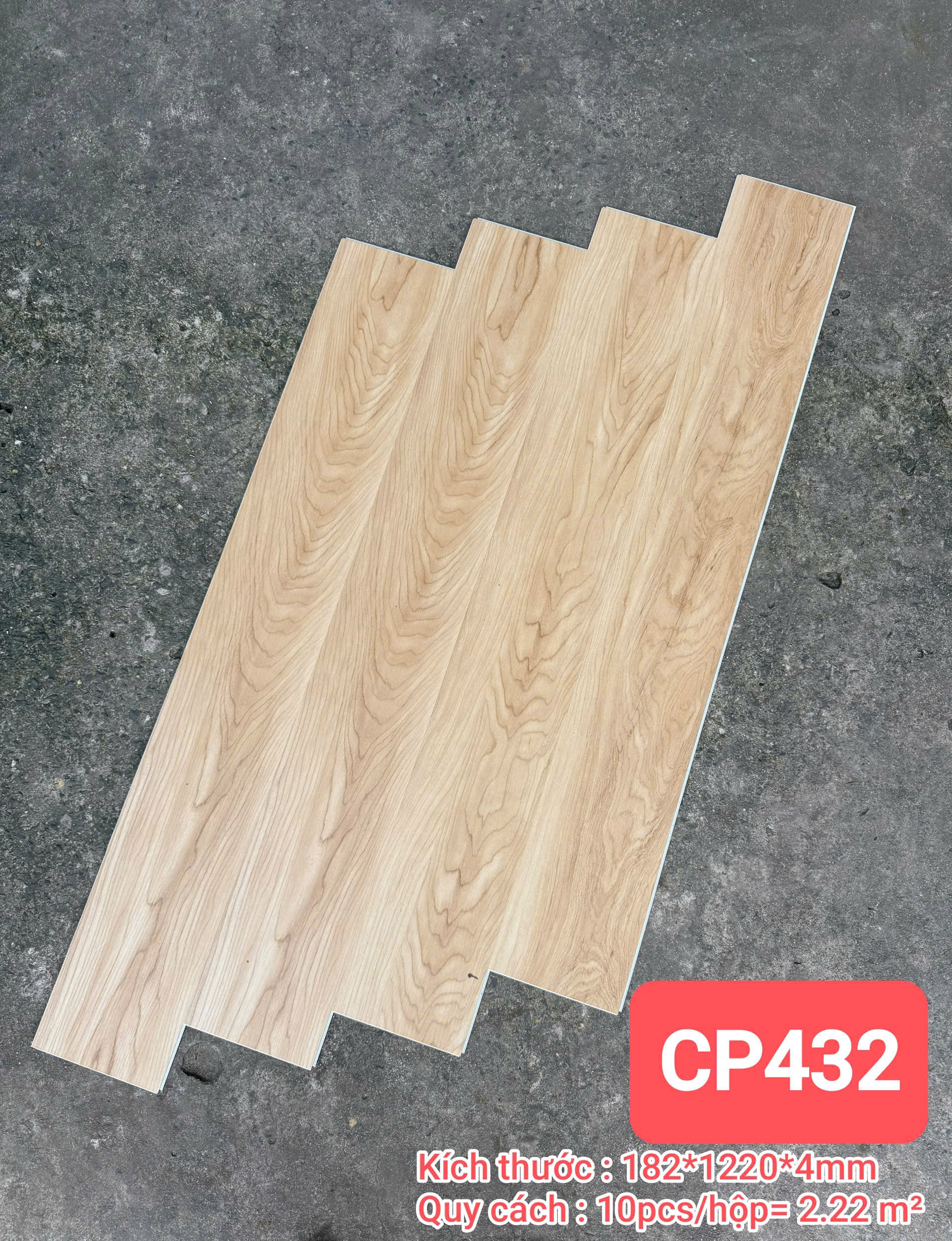 Sàn Nhựa Hèm Khóa Giả Gỗ SPC 4MM CP-432