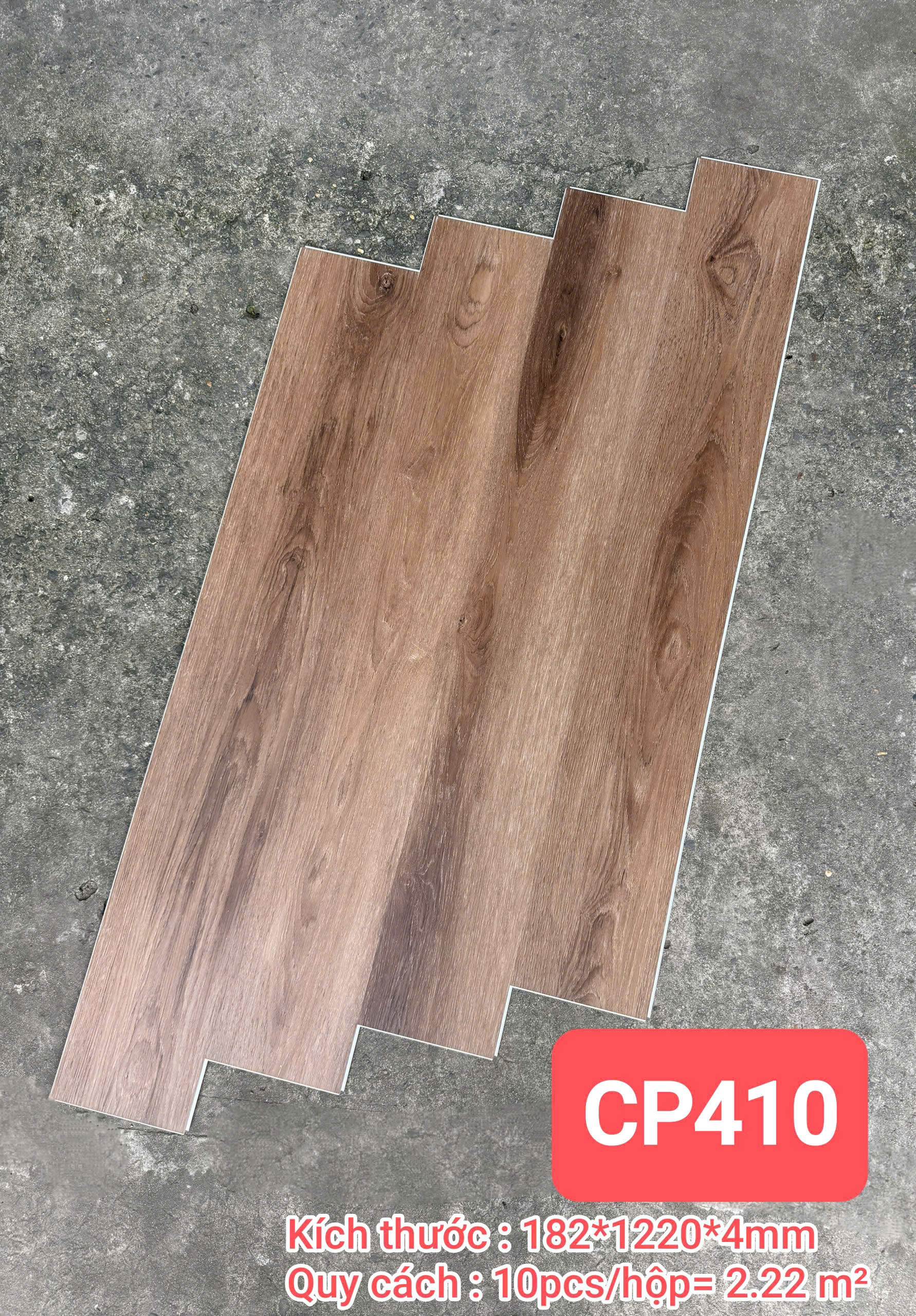 Sàn Nhựa Hèm Khóa Giả Gỗ SPC 4MM CP-410