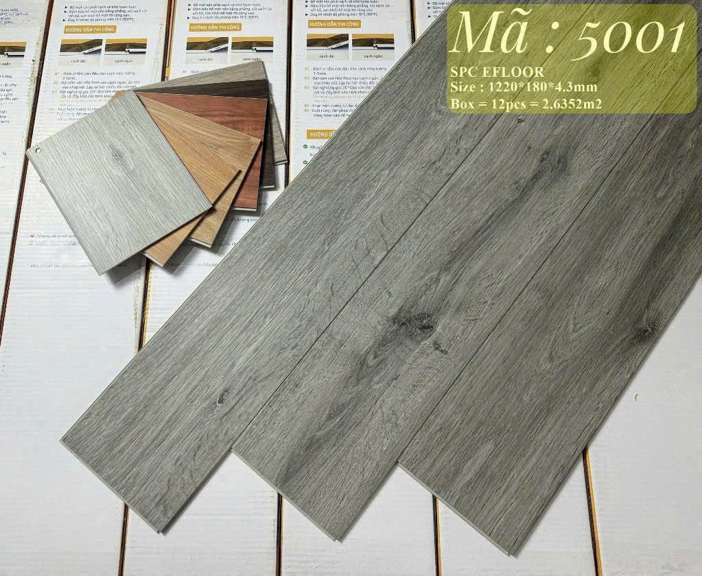 Sàn Nhựa Hèm Khóa Giả Gỗ SPC 4MM EFloor-5001