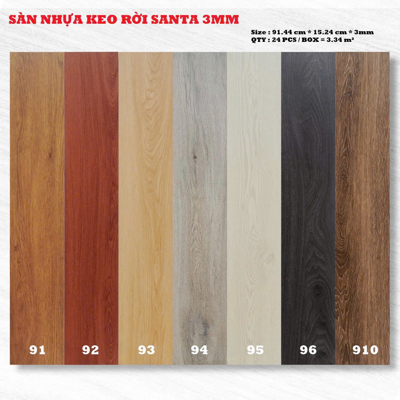 Sàn Nhựa Giả Gỗ Keo Rời 3MM SANTA-910