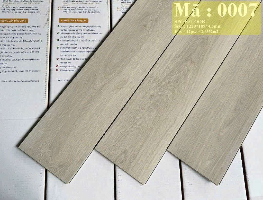 Sàn Nhựa Hèm Khóa Giả Gỗ SPC 4MM EFloor-007