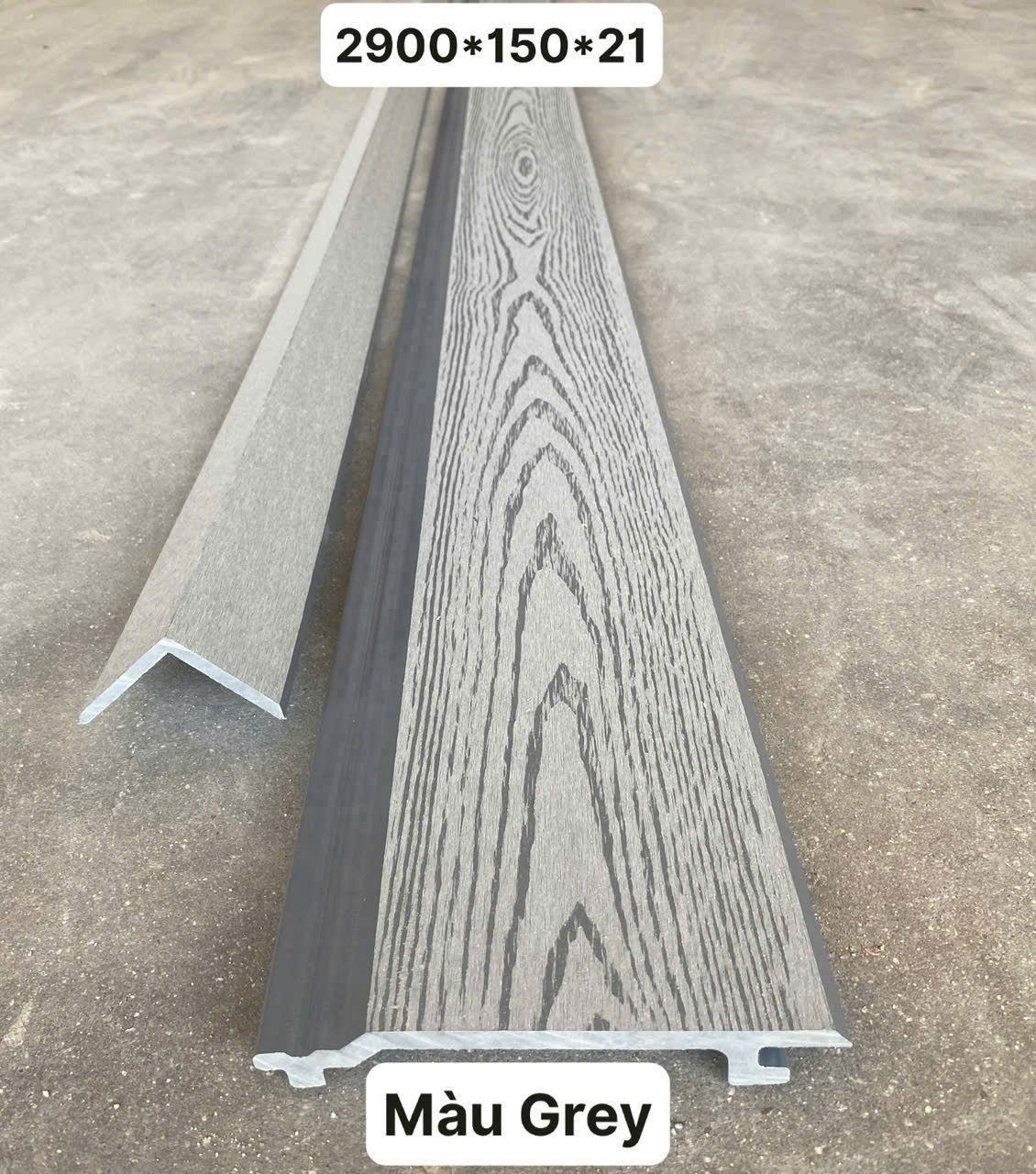 Tấm Ốp Gỗ Nhựa Ngoài Trời 2D GR-04 Grey