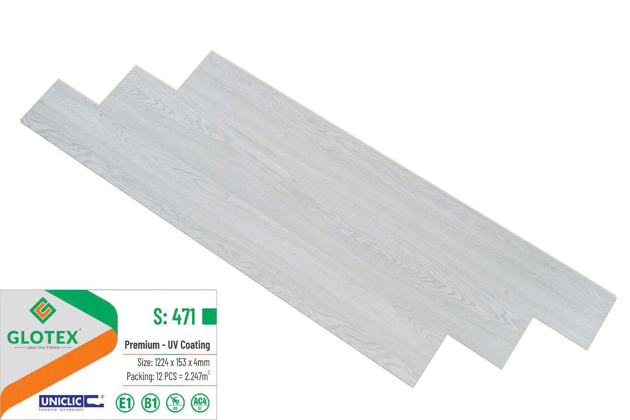 Sàn Nhựa Hèm Khóa Giả Gỗ 4MM Glotex-471